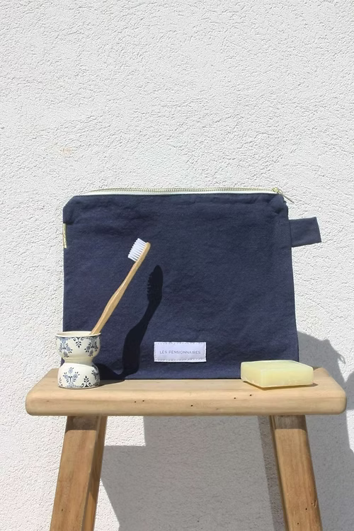 Cotton Wash Bag - Stormy Blue